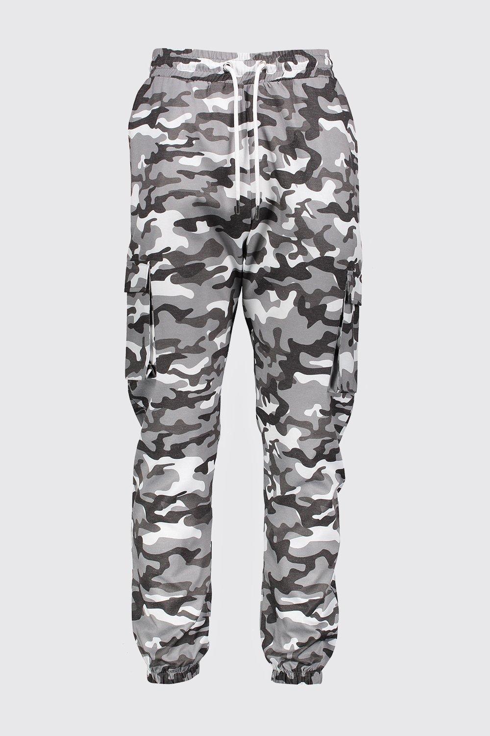 Grey camo cargo hot sale pants mens